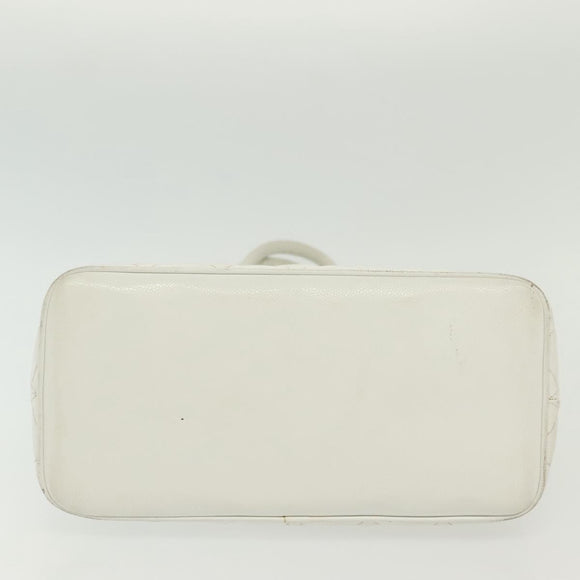 CHANEL Matelasse Reprint Tote Bag Caviar Skin White CC Auth 137578