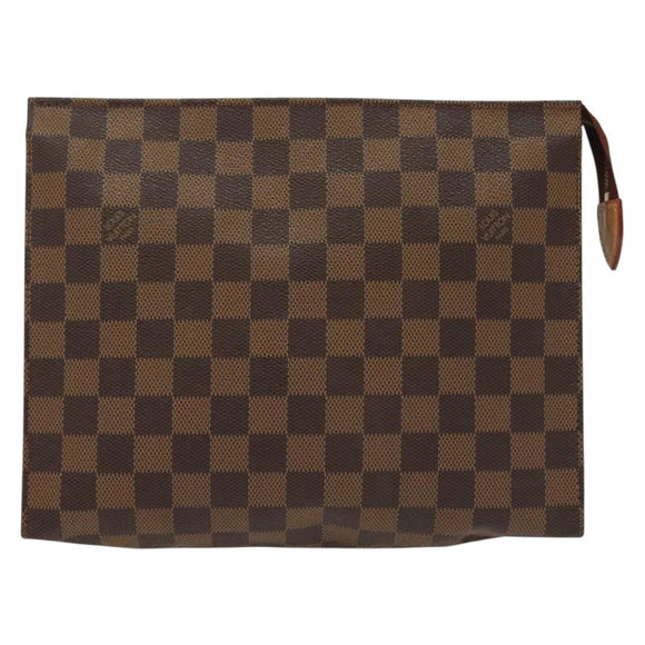 LOUIS VUITTON Damier Ebene Posh Toilette 26 Pouch N47543 LV Auth 137581