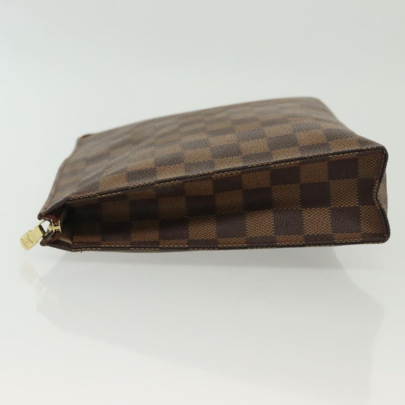 LOUIS VUITTON Damier Ebene Posh Toilette 26 Pouch N47543 LV Auth 137581
