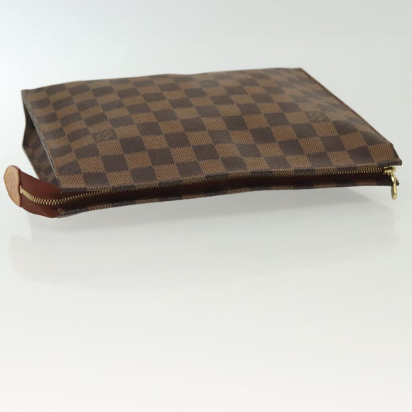 LOUIS VUITTON Damier Ebene Posh Toilette 26 Pouch N47543 LV Auth 137581