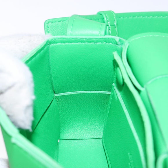 BOTTEGA VENETA MAXI INTRECCIATO Candy Cassette Bag Leather Green Auth 137583