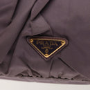 PRADA Hand Bag Nylon Purple Gold Auth 137586-17