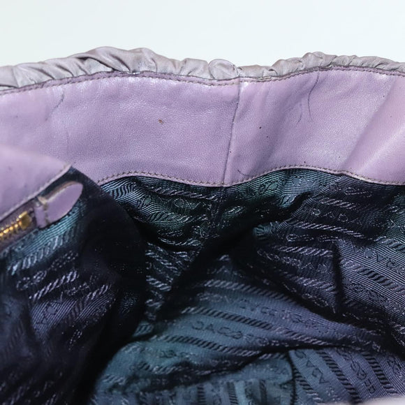 PRADA Hand Bag Nylon Purple Gold Auth 137586
