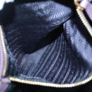 PRADA Hand Bag Nylon Purple Gold Auth 137586-21