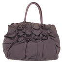 PRADA Hand Bag Nylon Purple Gold Auth 137586-2
