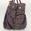 PRADA Hand Bag Nylon Purple Gold Auth 137586-3