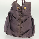 PRADA Hand Bag Nylon Purple Gold Auth 137586-4