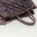 PRADA Hand Bag Nylon Purple Gold Auth 137586-6