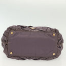 PRADA Hand Bag Nylon Purple Gold Auth 137586-5
