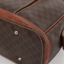 CELINE Macadam Canvas Hand Bag PVC Leather Brown Gold Auth 137588-10
