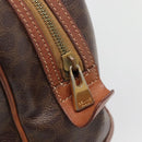 CELINE Macadam Canvas Hand Bag PVC Leather Brown Gold Auth 137588-14