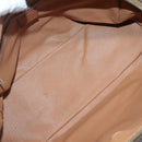 CELINE Macadam Canvas Hand Bag PVC Leather Brown Gold Auth 137588-16