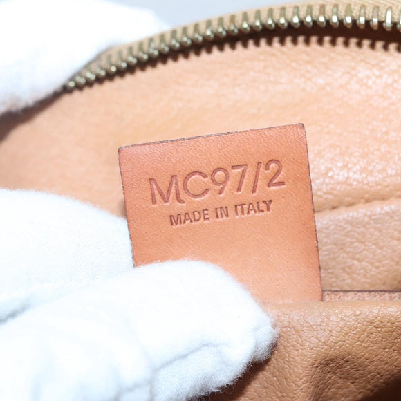 CELINE Macadam Canvas Hand Bag PVC Leather Brown Gold Auth 137588