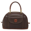 CELINE Macadam Canvas Hand Bag PVC Leather Brown Gold Auth 137588-2