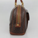 CELINE Macadam Canvas Hand Bag PVC Leather Brown Gold Auth 137588-4