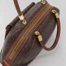 CELINE Macadam Canvas Hand Bag PVC Leather Brown Gold Auth 137588-6