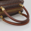 CELINE Macadam Canvas Hand Bag PVC Leather Brown Gold Auth 137588-7