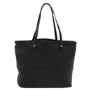 BVLGARI Tote Bag Leather Black Gold Auth 137590-13