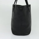 BVLGARI Tote Bag Leather Black Gold Auth 137590-4