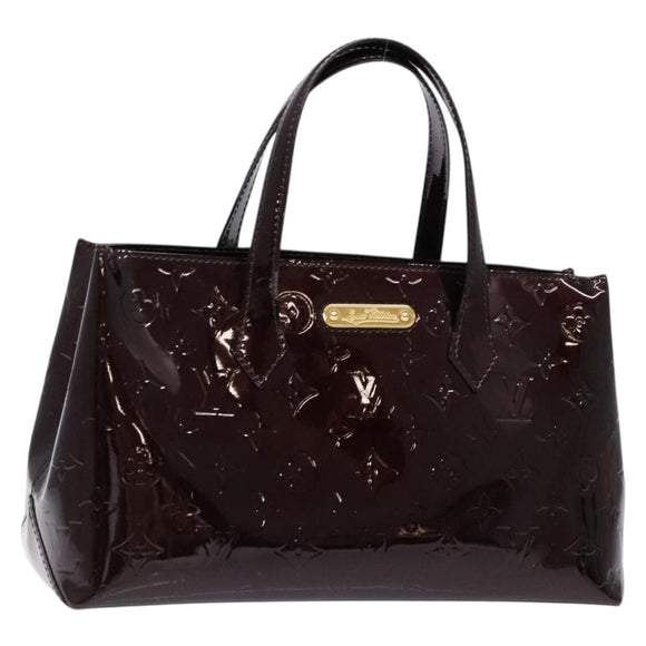 LOUIS VUITTON Monogram Vernis Wilshire PM Hand Bag Amarante M93641 Auth 137592