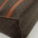 CELINE Macadam Canvas Hand Bag PVC Leather Brown Gold Auth 137605-9