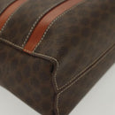CELINE Macadam Canvas Hand Bag PVC Leather Brown Gold Auth 137605-15