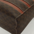 CELINE Macadam Canvas Hand Bag PVC Leather Brown Gold Auth 137605-16