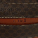 CELINE Macadam Canvas Hand Bag PVC Leather Brown Gold Auth 137605-18