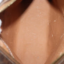 CELINE Macadam Canvas Hand Bag PVC Leather Brown Gold Auth 137605-10