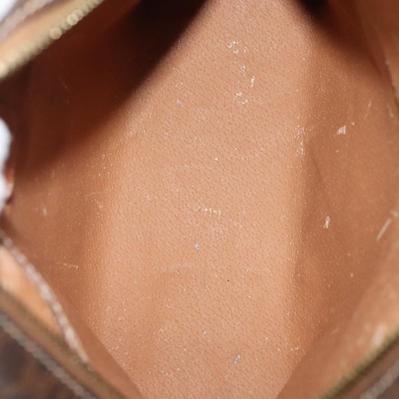 CELINE Macadam Canvas Hand Bag PVC Leather Brown Gold Auth 137605