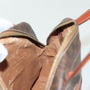 CELINE Macadam Canvas Hand Bag PVC Leather Brown Gold Auth 137605-21