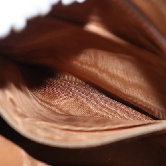 CELINE Macadam Canvas Hand Bag PVC Leather Brown Gold Auth 137605