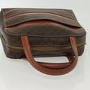 CELINE Macadam Canvas Hand Bag PVC Leather Brown Gold Auth 137605-6