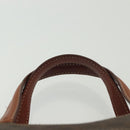 CELINE Macadam Canvas Hand Bag PVC Leather Brown Gold Auth 137605-8