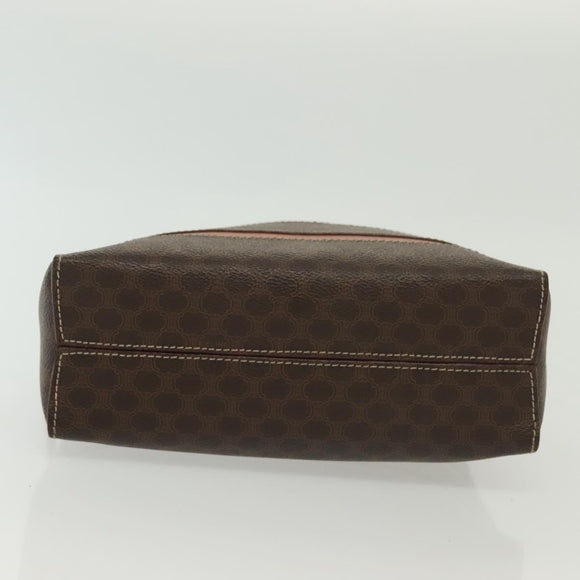 CELINE Macadam Canvas Hand Bag PVC Leather Brown Gold Auth 137605