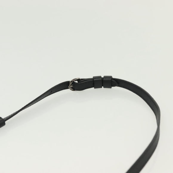 Christian Louboutin Studs Chain Shoulder Bag Leather Black Silver Auth 137606