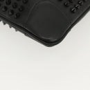 Christian Louboutin Studs Chain Shoulder Bag Leather Black Silver Auth 137606-13