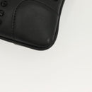 Christian Louboutin Studs Chain Shoulder Bag Leather Black Silver Auth 137606-14