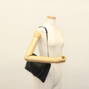 Christian Louboutin Studs Chain Shoulder Bag Leather Black Silver Auth 137606-21