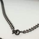 Christian Louboutin Studs Chain Shoulder Bag Leather Black Silver Auth 137606-7