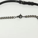 Christian Louboutin Studs Chain Shoulder Bag Leather Black Silver Auth 137606-8