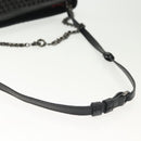 Christian Louboutin Studs Chain Shoulder Bag Leather Black Silver Auth 137606-9