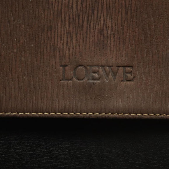 LOEWE Velazquez Hand Bag Leather 2way Black Gold Auth 137609