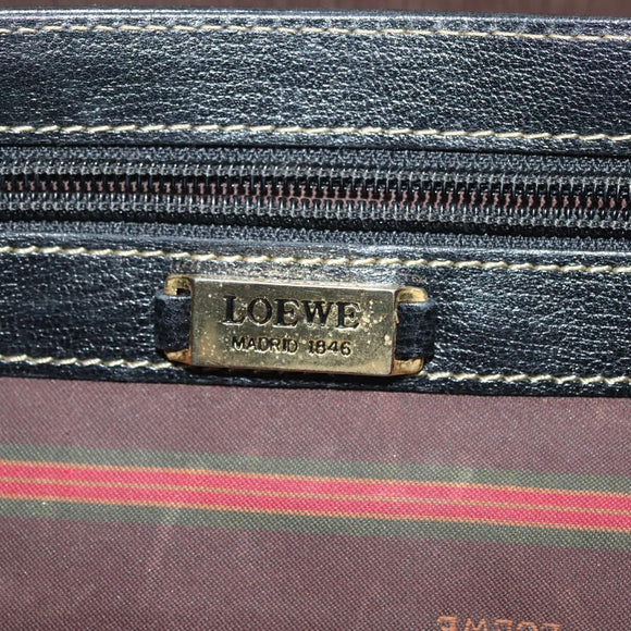 LOEWE Velazquez Hand Bag Leather 2way Black Gold Auth 137609