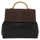 LOEWE Velazquez Hand Bag Leather 2way Black Gold Auth 137609-13