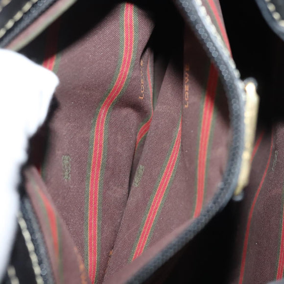 LOEWE Velazquez Hand Bag Leather 2way Black Gold Auth 137609