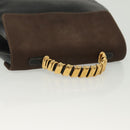 LOEWE Velazquez Hand Bag Leather 2way Black Gold Auth 137609-6