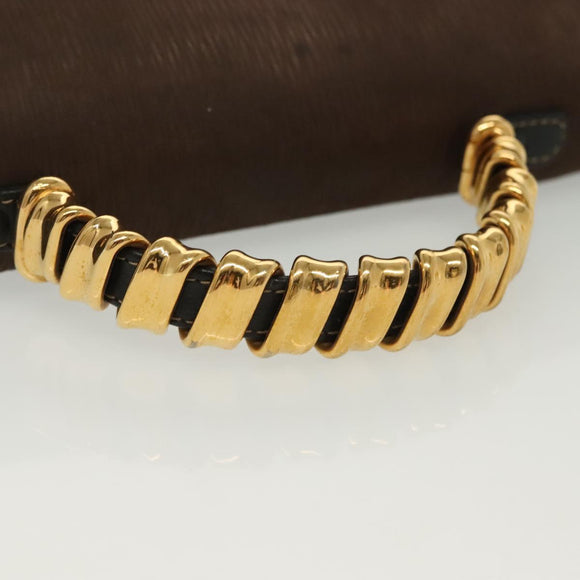 LOEWE Velazquez Hand Bag Leather 2way Black Gold Auth 137609