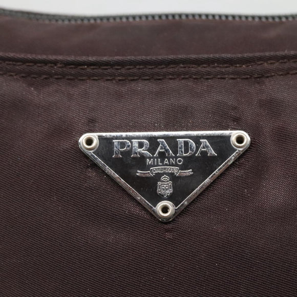 PRADA Shoulder Bag Nylon Black Silver Auth 137625