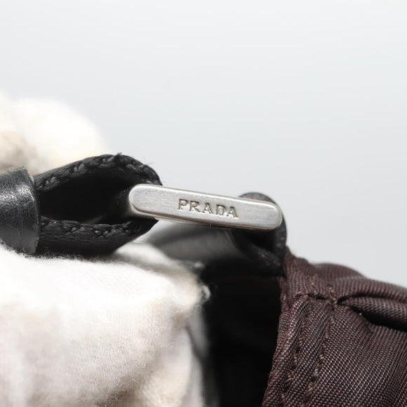 PRADA Shoulder Bag Nylon Black Silver Auth 137625